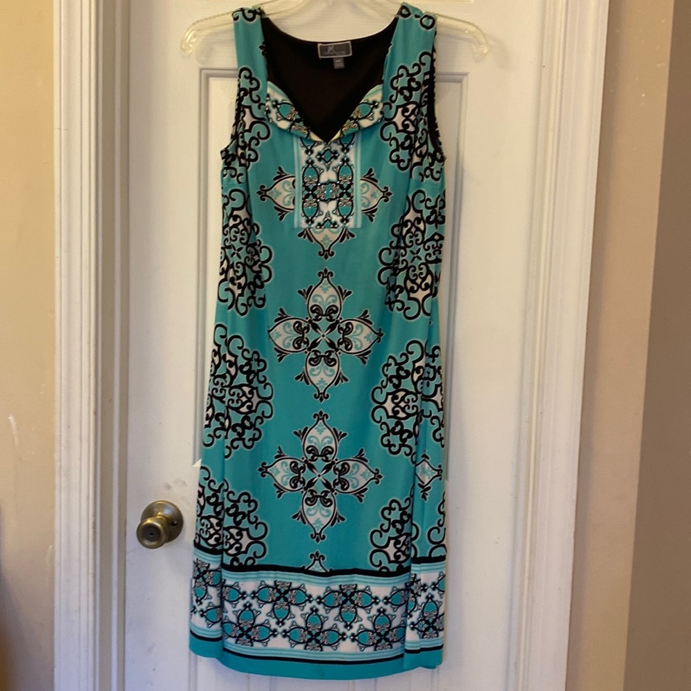 Beautiful black and green dress in green and black